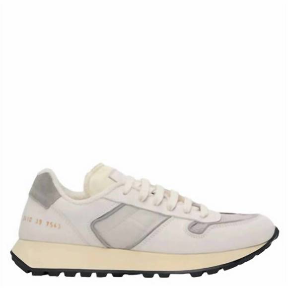 NEW COMMON PROJECTS women's track premium runner sneaker in grey off white - Picture 1 of 1